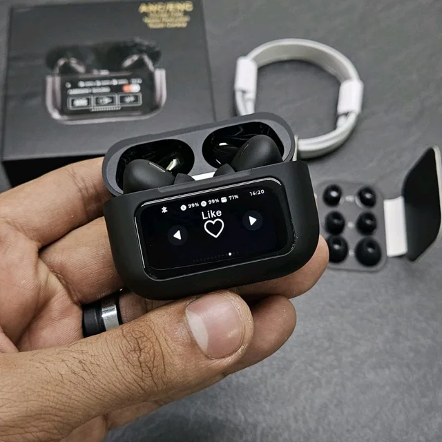 Air Pro 2 Plus With Display, Wallpaper, Timer, Brightness, Anc, Transparency control, Battery percentage