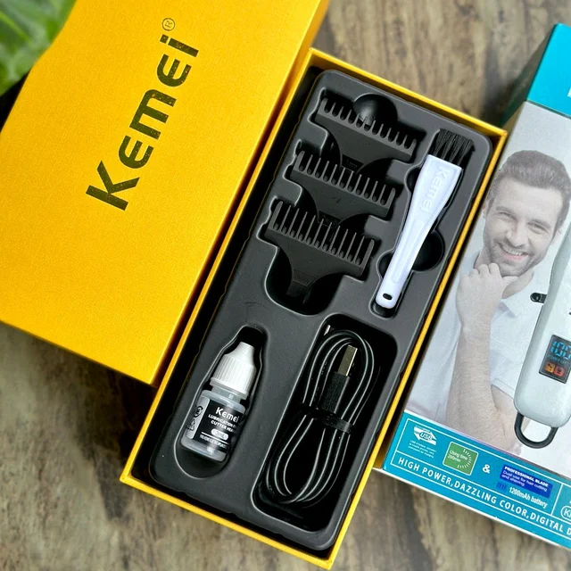 Kemei Professional KM232A Heavy Duty Barbar Stylish Design Trimmer Trimmer 120 min Runtime 4 Length Settings