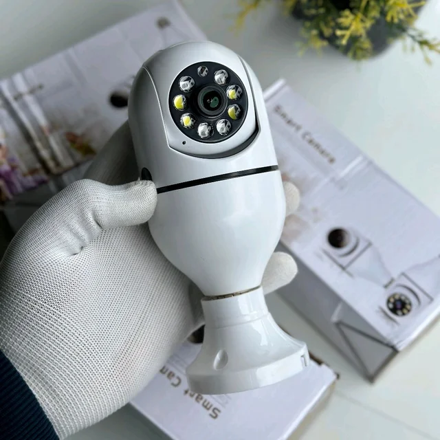 Bulb WiFi Camera, Smart Security Pan Tilt Remote Two Way Playback 1080P