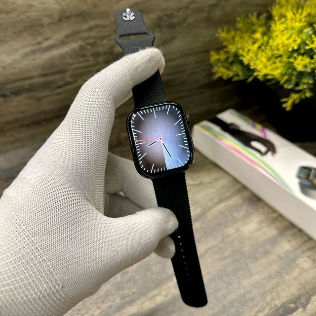 Series 9 45mm Smartwatch With Black Case/Sport Band for Male & Female. Fitness Tracker, Alarm, Calender, StopWatch, Full Display, High Quality