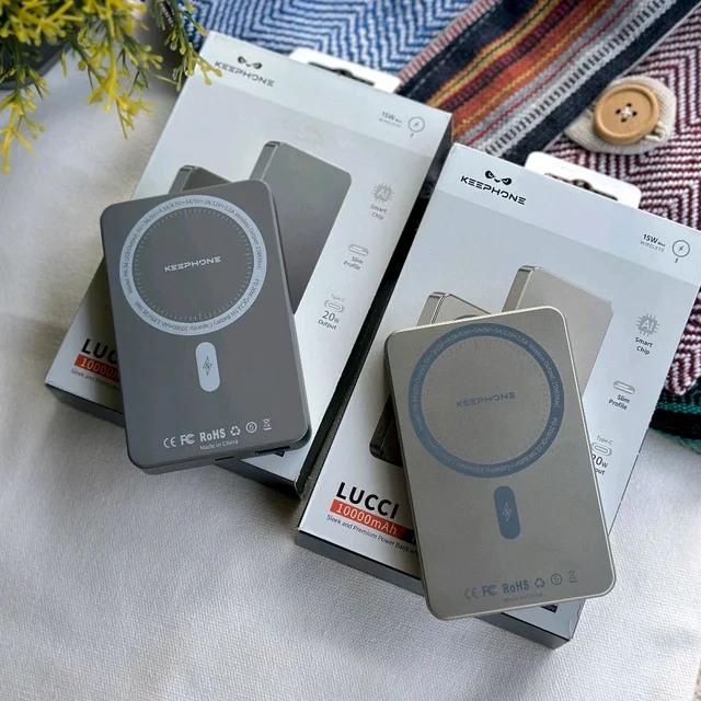 Original KEEPHONE PowerBank LUCCI Magsafe 10000mAh Gunmetal, High End Quality Product - Gray, 1 Month SR SHOPY Warranty