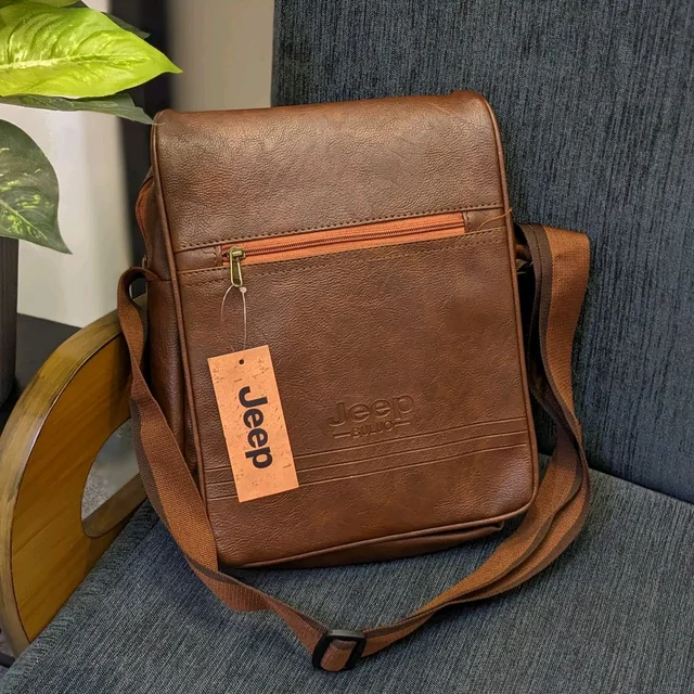 Jeep Ultra Sporty Messenger Sling Bag For Multipurpose Use - Brown
