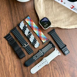Most Awaited Budget Combo | Air Max Headphone, Series 8 Ultra Smartwatch With 7 Awesome Quality Straps