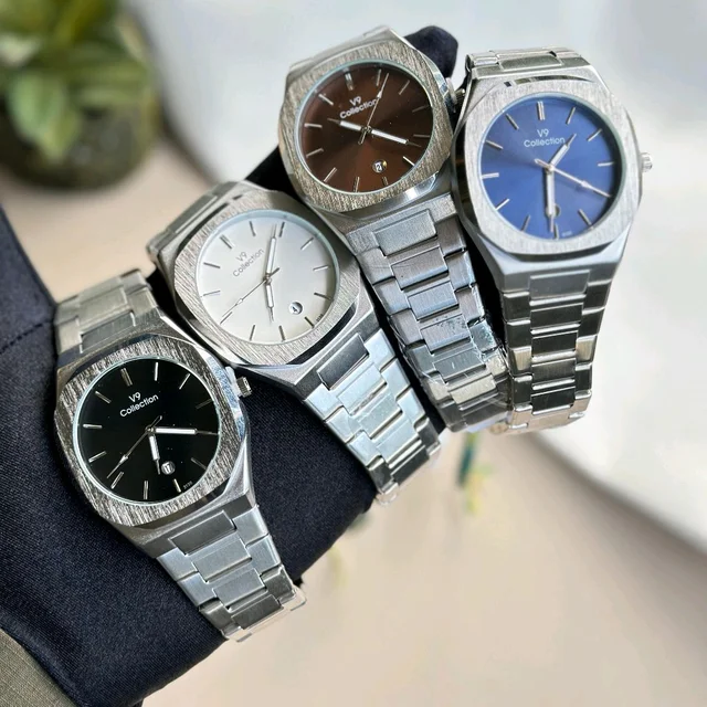 V9 Analog Quartz Movement Collection With High Quality Strap Best Finishing Body & Case - Brown