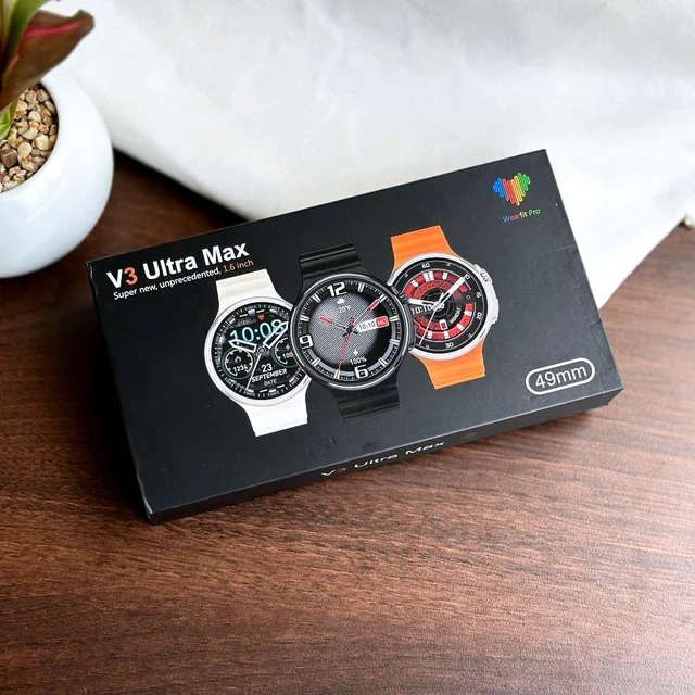 V3 Ultra Max Smart Watch 16 Inch Full Round Screen IP67 Waterproof Blood Pressure and Heart Rate Smart Watch - Orange