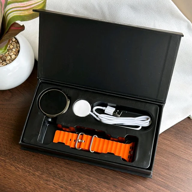 V3 Ultra Max Smart Watch 16 Inch Full Round Screen IP67 Waterproof Blood Pressure and Heart Rate Smart Watch - Orange