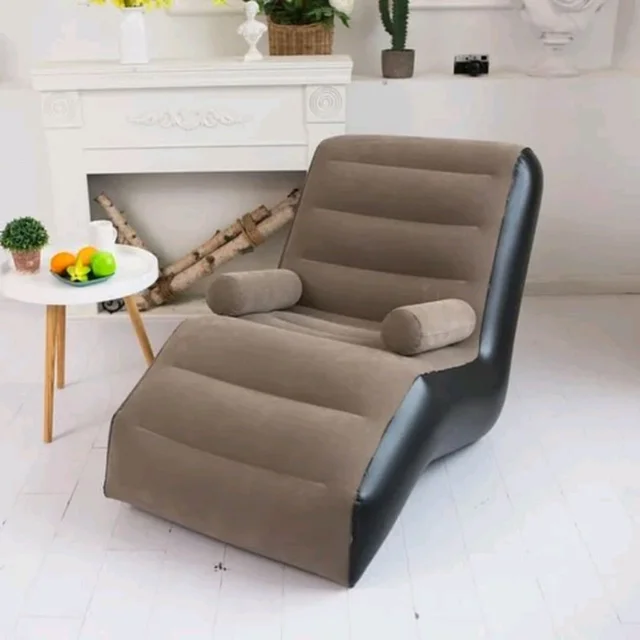 Compressible S-Shaped Sofa Bed for Lunch Break, Iatable Lounge Chair, Portable and Multifunctional, Outdoor Beach Furniture, High Quality - Cotton Candy