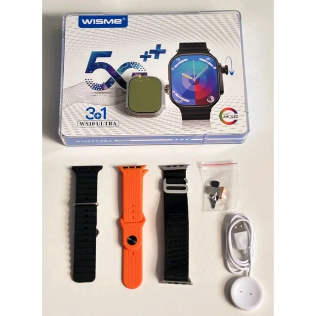 WS10A Ultra Android Smart Watch 360° Camera Rotating, RAM 8 GB Storage 128GB | 3 Straps With Accessories