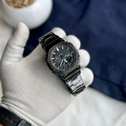 Most Demanded Analog And Digital GM2100 Top Quality With Metal Body | AutoLight, World time And Day Chronograph Working - Black