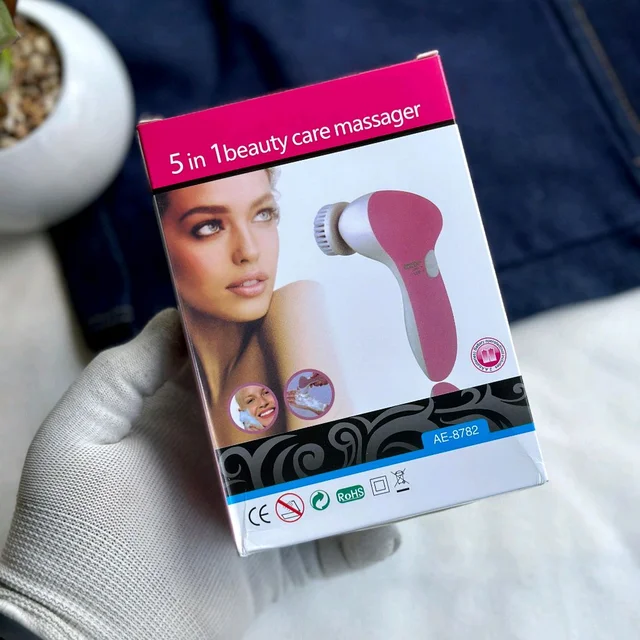 5 in 1 Electric Face Wash Machine Facial Pore Cleaner Body Cleaning Massage Mini Skin Beauty Massager TV Facial Cleaning Brush