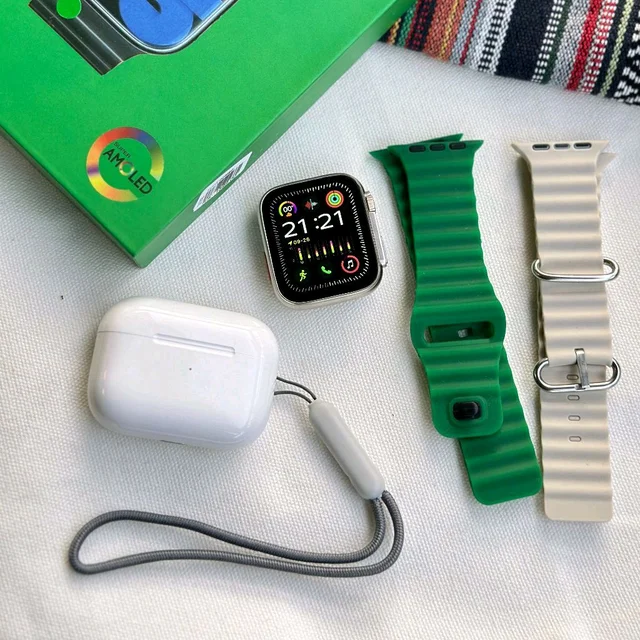 Most Awaited Gift Box Box | Series 8 Ultra 45 MM With 2 Straps And Wireless Earbud - SRB3