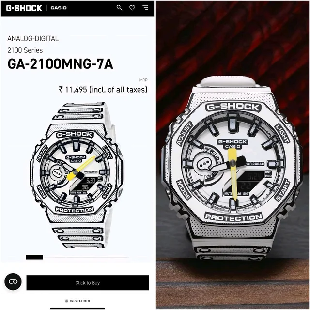 Analog And Digital Manga Edition Classic Top Quality Watch | Day Chronograph, AutoLight, World Time with Automatic Reset - White