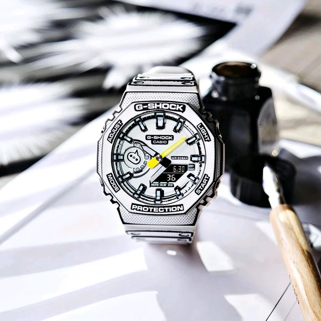 Analog And Digital Manga Edition Classic Top Quality Watch | Day Chronograph, AutoLight, World Time with Automatic Reset - White