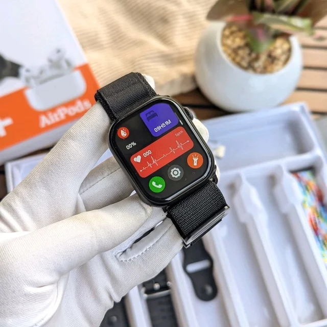 New TLTM-M2000 Smart Watch & Earbuds, Full Touch Screen, Fitness Tracker, Voice Assistant, Wireless Call Make/Answer, Music Control, Message Notifications, Perfect Gift