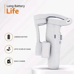 Foldable 3-Axis Gimbal Stabilizer | Advanced Gyroscope | Shake-Free Footage | Object Tracking | Panoramic, Time-Lapse & Slow-Motion | 2500mAh Battery | Ideal for Vlogging & Travel