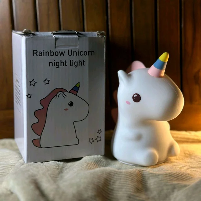 Unicorn Night Light Kids: Dimmable Silicone Night Lights, 30Min Timed Touch Squishy Lamp, Rechargeable Baby Nightlight for Bedroom, Unicorn Lamp Girls Gifts, Room Cute Decor
