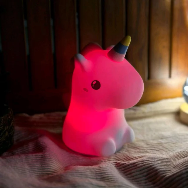Unicorn Night Light Kids: Dimmable Silicone Night Lights, 30Min Timed Touch Squishy Lamp, Rechargeable Baby Nightlight for Bedroom, Unicorn Lamp Girls Gifts, Room Cute Decor