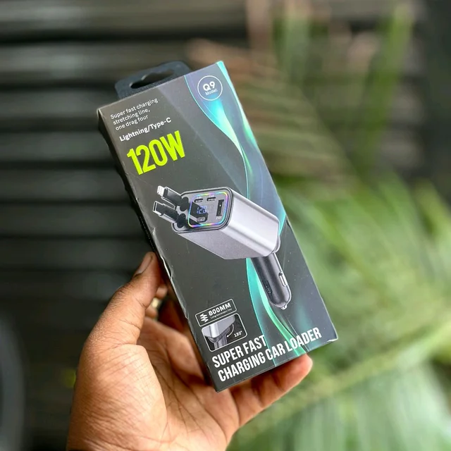 120W Super Fast Charging Car Adapter – Charge On the Go!