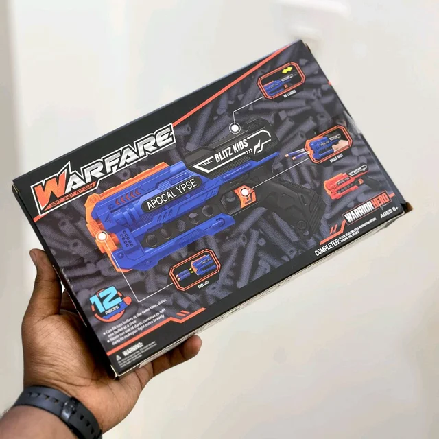Blitz Kids Dart Blaster Gun Toy – 12 Pcs Soft Bullet Foam Shooter | Warrior Series (Age 6+)