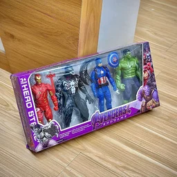 Superhero Action Figures Set – Avengers Style Toys for Kids, Includes Iron Hero, Venom, Captain, and Hulk | Gift for Boys