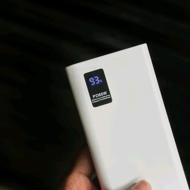 Troops PD65W 20000mAh Fast Charging Power Bank | Dual USB + Type-C Output | Digital Display | Compatible with All Devices - White