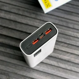 Troops PD65W 20000mAh Fast Charging Power Bank | Dual USB + Type-C Output | Digital Display | Compatible with All Devices - White