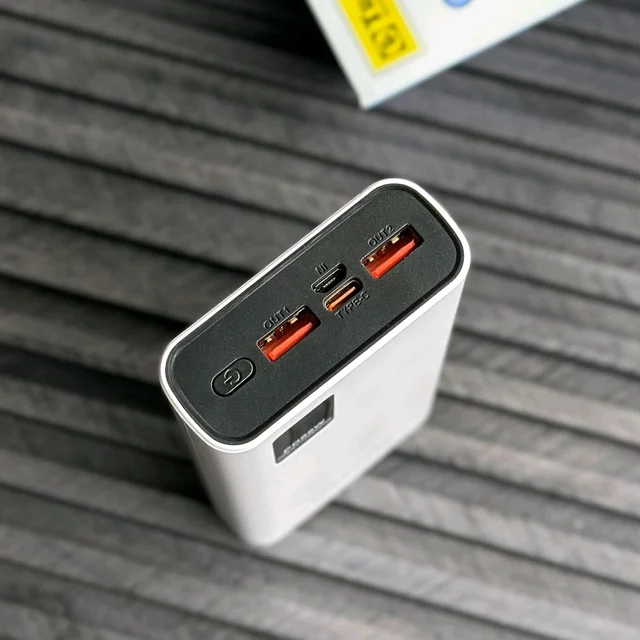 Troops PD65W 20000mAh Fast Charging Power Bank | Dual USB + Type-C Output | Digital Display | Compatible with All Devices - White