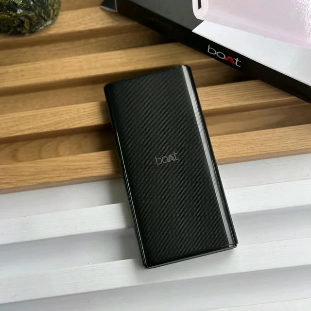 10000mAh Powerbank With 4 Build In Cables | Lithium Polymer Power Bank | Plastic Casing, Lightweight | Extra Ports | For Mobile, Earbuds, Smartwatch, Speaker, Tablet - Black
