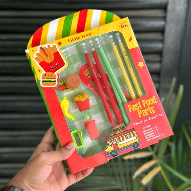 Fun-Themed Pencil & Eraser Set for Kids
Perfect for school, gifting, or creative play! - Fast Food Edition