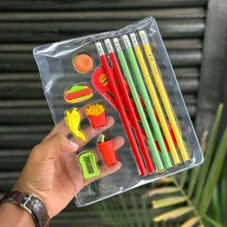 Fun-Themed Pencil & Eraser Set for Kids
Perfect for school, gifting, or creative play! - Fast Food Edition