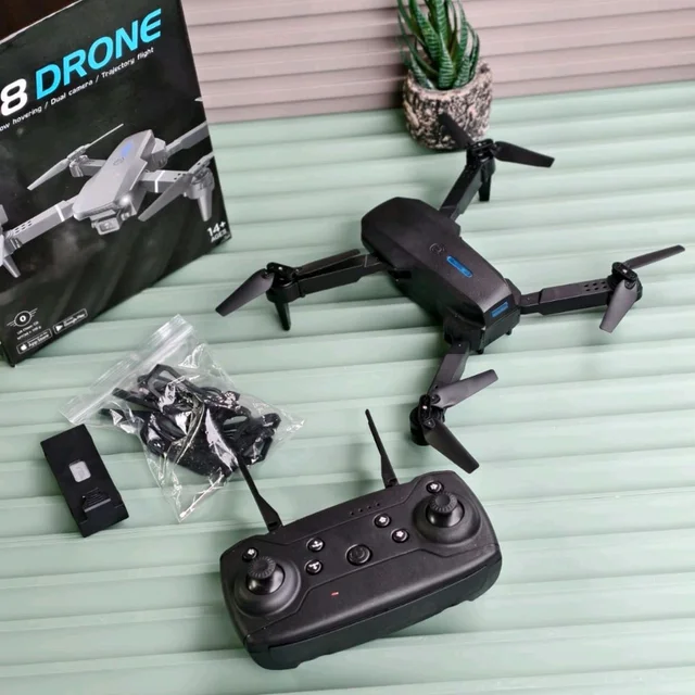 E88 Dual Camera Drone with Carry Case – Foldable, HD, Optical Flow, Smart Control