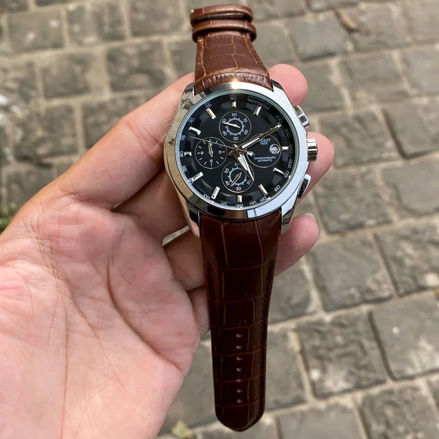 Analog 1853 Chronograph Top Quality Collection With Analog Brand Print Easy Operated Lock - SRB6