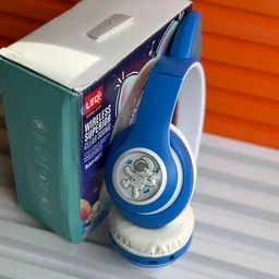 Wireless Earphones With Microphone And LED Light, Wireless High Fidelity Sound Quality, Volume Control Ear Hanging Earphones - Blue