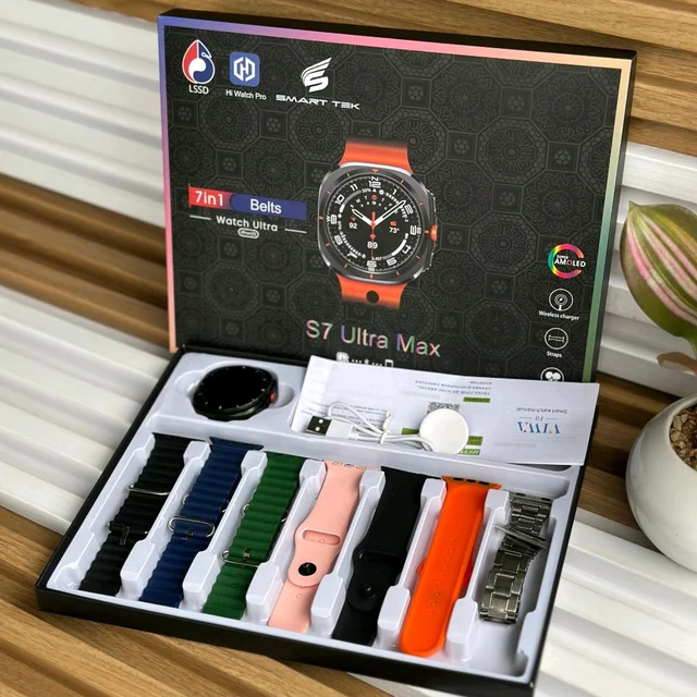 Most Awaited Budget Combo | S7 Ultra Max Watch 7 Ultra Smartwatch Perfect For Gifting, Customized Watch Face, Bluetooth Calling, Metal Body