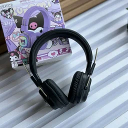 Cute RGB Cartoon Wireless Headphones – AH-816 Series. Wireless High Fidelity Sound Quality, Volume Control Ear Hanging Earphones - Kuromi