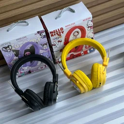 Cute RGB Cartoon Wireless Headphones – AH-816 Series. Wireless High Fidelity Sound Quality, Volume Control Ear Hanging Earphones - Kuromi