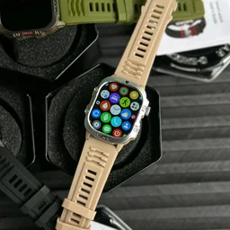 Rugged HD Smartwatch – Outdoor Edition | Style Meets Utility With Bluetooth Calling - Beige