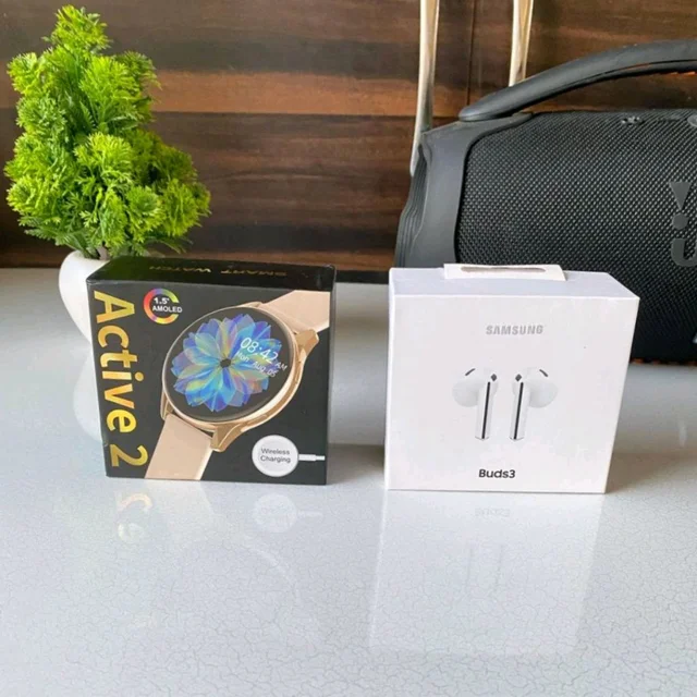 Most Awaited Budget Combo | Active 2 Amoled Display Smartwatch And Buds 3 Pro Best Quality Earphone
- Black