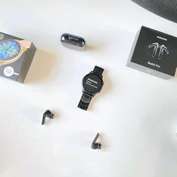 Most Awaited Budget Combo | Active 2 Amoled Display Smartwatch And Buds 3 Pro Best Quality Earphone
- Black