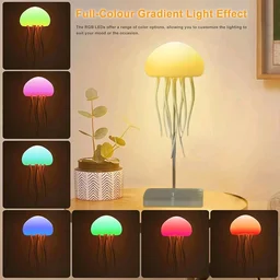 Jellyfish Baby LED Night Light – 7-Color Changing Lamp for Kids, Aurora Moonlight,Baby Room Decor, Aesthetic Gifts for Girls, Boys, Friends & Ocean Lovers Night Lamps (Hanging + Base) (Jelly Fish)