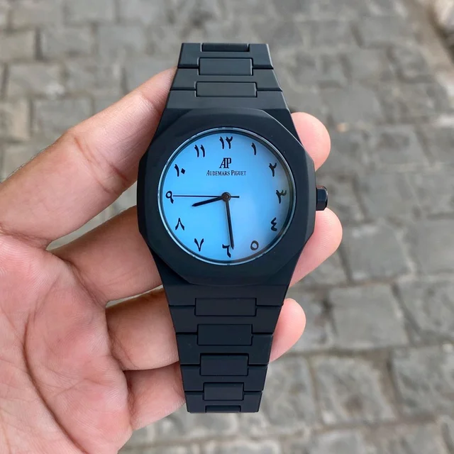 Analog Its Steel Case, Octagonal Bezel, “tapisserie” Dial And Integrated Bracelet. - Sky Blue