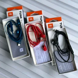 (Original) JBL Tune 310 Wired in-Ear Type C Headphones, Hi-Res Audio with Digital-to-Analog Converter, 3-Button EQ Preset Remote with Microphone, Tangle-Free Flat Cable, Compatible with USB-C Devices - Black
