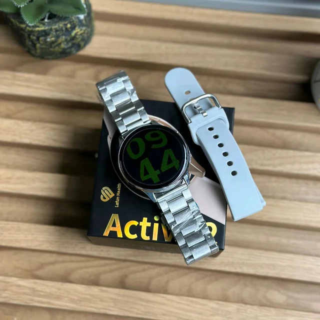 Active 2 Best Quality Smartwatch | 2.5D Curve HD Screen Full Touch Upto 1*2 days Battery Backup | Dual Strap - Silver