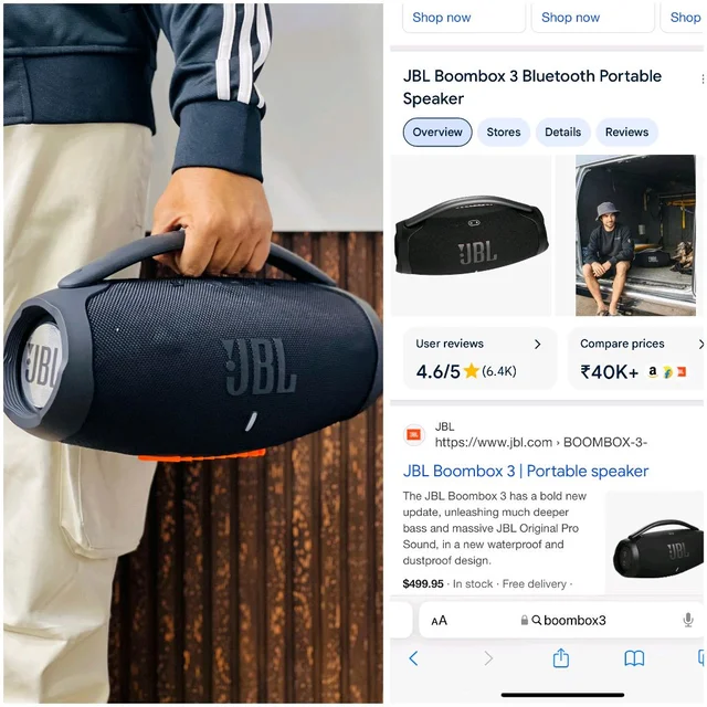 Boombox 3 Wireless Bluetooth Speaker With Rbg Light | Powerful Sound Quality With Heavy Bass | Lights Sync With Music
- Mix Color