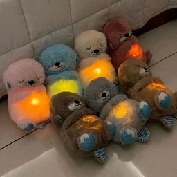 Portable Breathing Teddy Bear Soft Toy Plush Sound Machine, Baby Gift with Music, Lights & Breathing Motion Infant Toys for Newborns, Soft Breathing Stitch Teddy