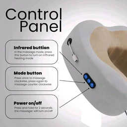 Blueidea Cordless Neck Massage Pillow | Rechargeable Vibrating U-Shaped Travel Pillow for Neck, Shoulder & Back Pain Relief | Soft Memory Foam with Adjustable Fit