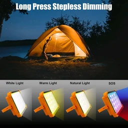 Solar LED Floodlight with Built-in Power Bank, 4-Grid Ultra Bright Panels, IP66 Waterproof, Ideal for Outdoor Lighting, Garage, and Storefronts