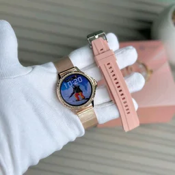 Wearfit HK Diamond Women's Smartwatch – Stylish Luxury Dial | BT Calling | Heart Rate | Dual Strap | Always-On Display | Waterproof