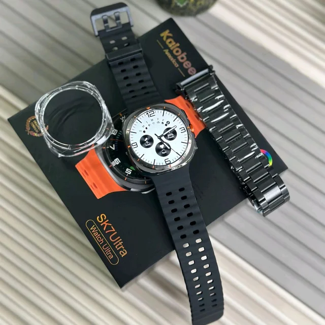 Kalobee SK7 Ultra Smartwatch – AMOLED Display | Bluetooth Calling | 100+ Sports Modes | IP67 | Wireless Charging - Black