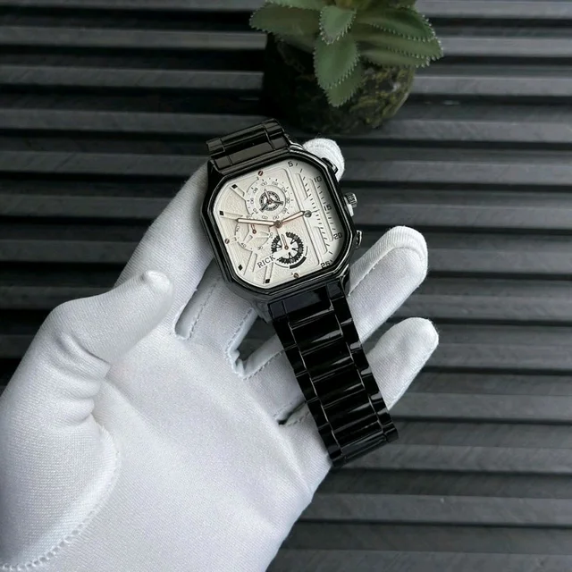 Most Demanded Rick Analog Quartz Movement Collection With High Quality Strap Best finishing Body & Case - Black